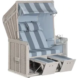 Strandkorb Konsul 19 / uni jeansblau-weiß