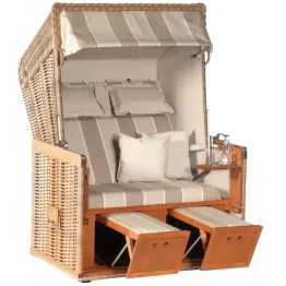 Strandkorb Konsul 58 / beige-kariert
