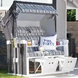Strandkorb Konsul Modena schwarz/hellgrau