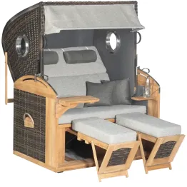 Rustikal 305 Z Bullauge Teak Comfort XL vintage-braun 12501 / anthrazit